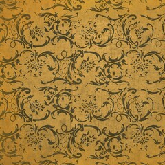 Leaf floral ornamental paper, seamless patterned fabric