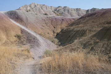 Trail through Badlands' Yellow Mounds; unique place full of surprises.