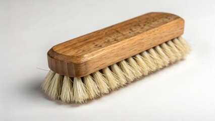 Wooden-handled Brush on White Background