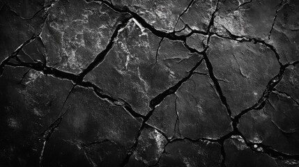 Dark Gray Cracked Stone Texture Background
