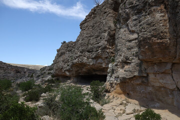 Walnut Canyon, ancient rock shelter at Carlsbad Caverns National Park, New Mexico