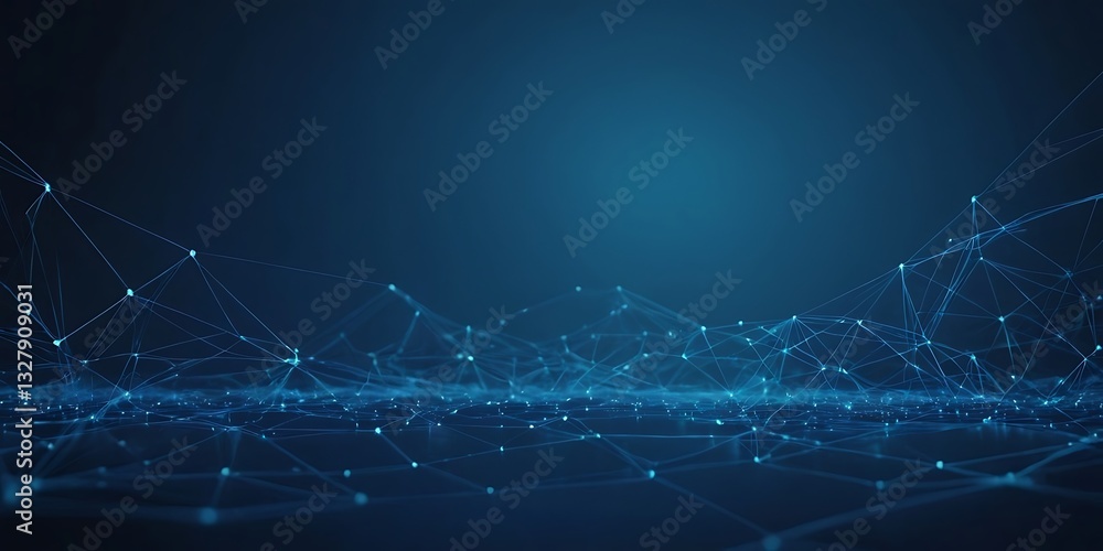 Fototapete abstract blue background with connecting dots and lines. plexus effect. abstract science geometrical