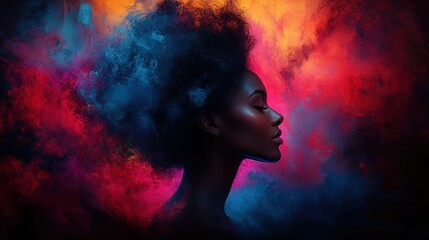 Woman with vibrant, colorful smoky hair