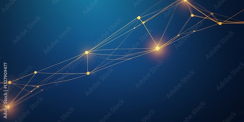 Poster abstract blue background with connecting dots and lines. plexus effect. abstract science geometrical
