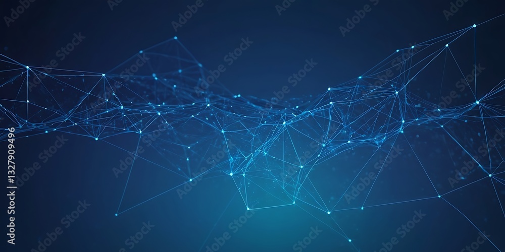 Aufkleber abstract blue background with connecting dots and lines. plexus effect. abstract science geometrical