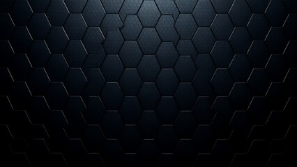 Dark Hexagon Pattern Background - Abstract illustration. grid Sleek, dark hexagon pattern background with subtle textures. Ideal for technology, gaming