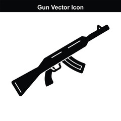  Vector illustration of an assault rifle with a military-style design
