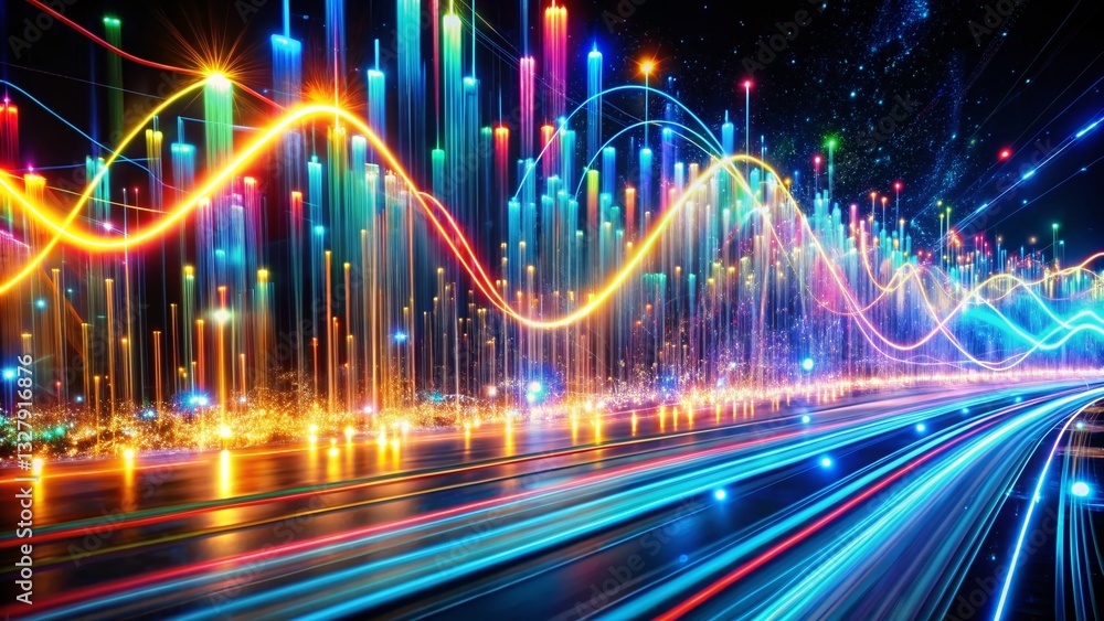 Poster long exposure visualization: population response to stimulus over time - data science abstract
