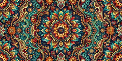 Low Light Abstract Color Palette Seamless Pattern Stock Photo