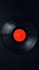 Fototapeta premium Vinyl Record: A Classic Red and Black