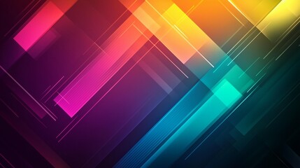 Fototapeta premium Abstract colorful geometric background with diagonal lines and shapes.