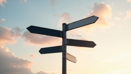 Signpost, directional road marker, sign.
