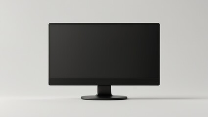 Fototapeta premium Single black LCD monitor on a white background, isolated.