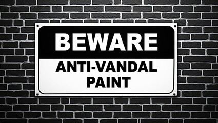 Obraz premium Sign, Caution AntiVandal Paint