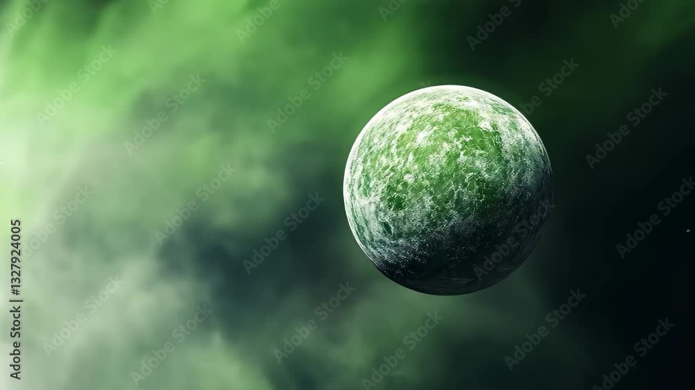 Leinwandbilder abstract unknown planet rotation in seamless looping animation with mysterious green atmosphere and 
