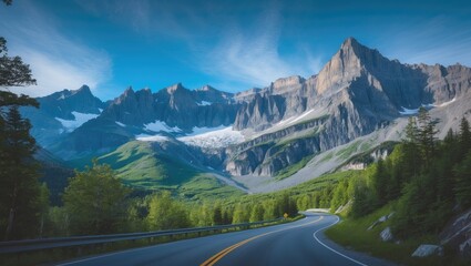 Fototapeta premium Stunning mountain scenery in Glacier National Park.