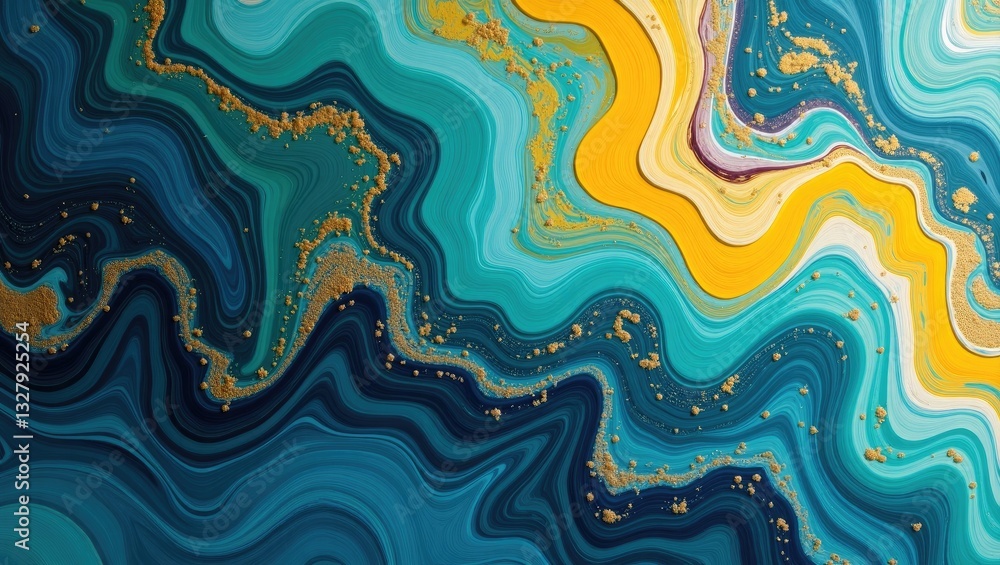 Poster abstract paint color background featuring an exoplanet cosmic sea pattern with paint stains. the mar