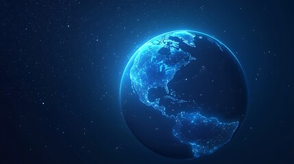 Obraz premium Digital globe, Earth in space, glowing network