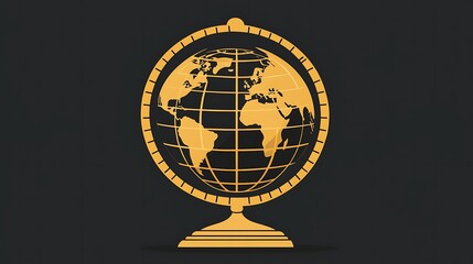 Golden globe on dark background