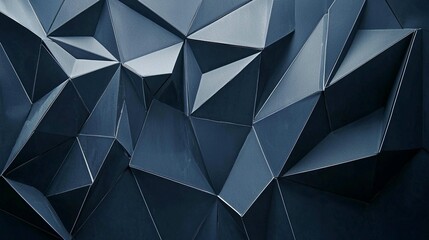 Fototapeta premium Abstract dark blue geometric low-poly background.