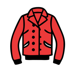 red jacket isolated on white background