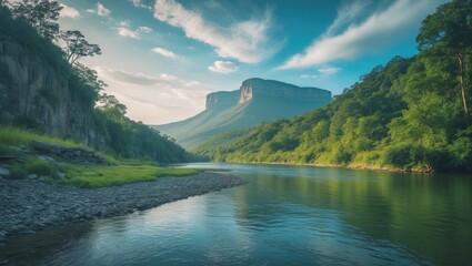 Fototapeta premium Scenic landscape featuring Mountains and Canyons.