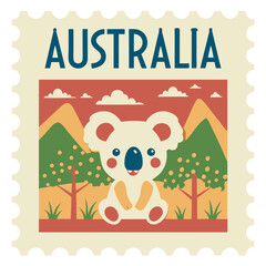 Australia Postage Stamp Souvenir Vector