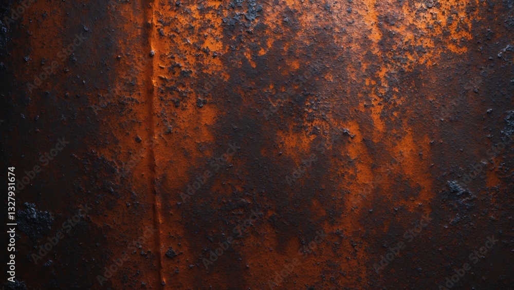 Poster close-up of a rusty metal texture for use as a background.