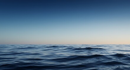Obraz premium Serene Ocean Twilight: A Tranquil Seascape at Dusk