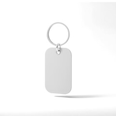 Fototapeta premium Metal Keychain on white background