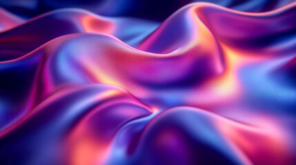 Fototapeta premium Flowing metallic fabric with vibrant colors and smooth texture enhancing the visual appeal of the background