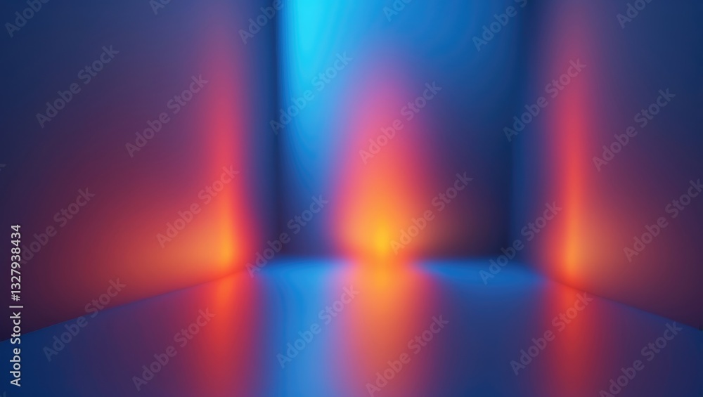 Poster abstract color background. deep blue and red illumination. diffused glare. blurry highlights. gradie