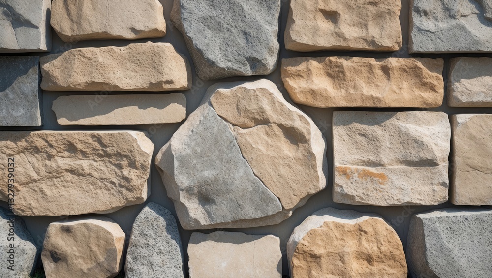 Poster decorative stone cladding featured in a section of interior or exterior design utilizing natural, li