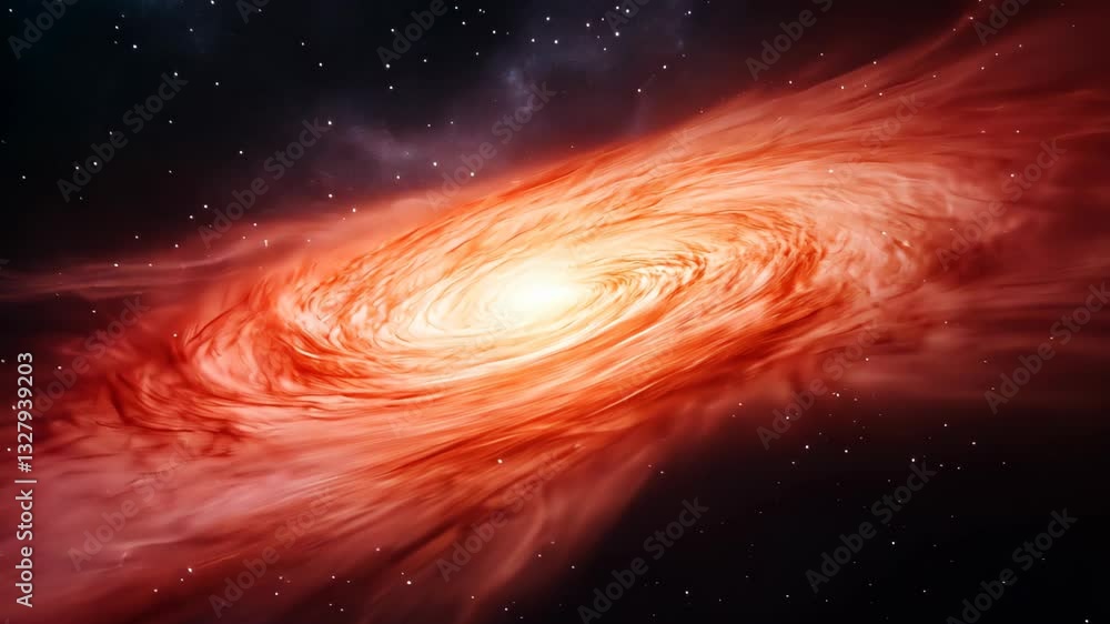 Poster dynamic flight through hyperspace in deep space with vivid nebula and starry sky, illustrating fast 