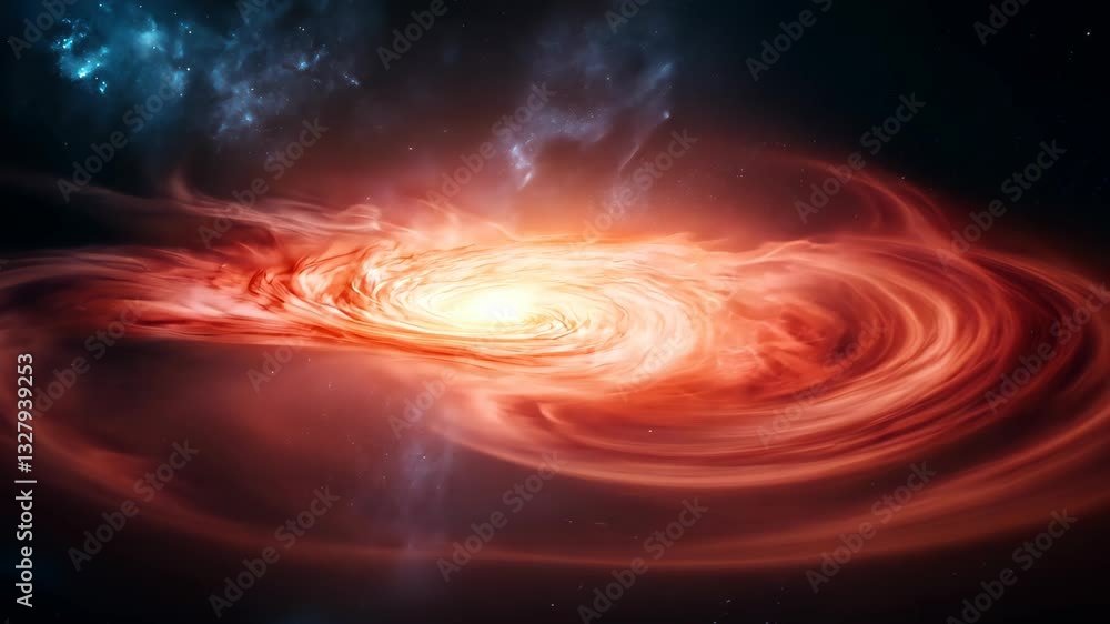 Poster dynamic flight through hyperspace in deep space with vivid nebula and starry sky, illustrating fast 
