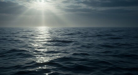 Sunbeams Dance on the Ocean's Surface: A Serene Seascape