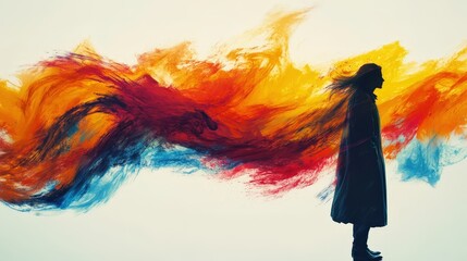 Creative expression through color and emotion abstract art vibrant palette studio side view conceptual exploration