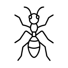 Line vector icon of an ant design suitable for various graphic projects on a transparent background