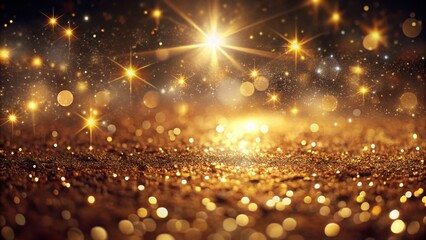 Luxurious Gold Glitter Explosion Background: Sparkling Rich Card Design