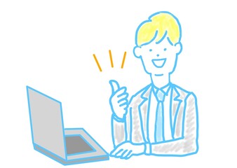 スーツの男性とパソコン