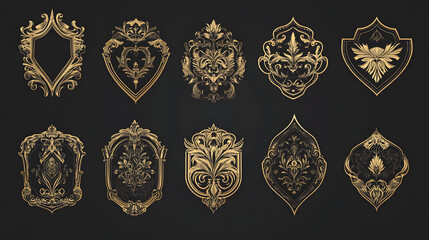 Collection of Elegant Label Ornament Vectors for Professional Design Projects