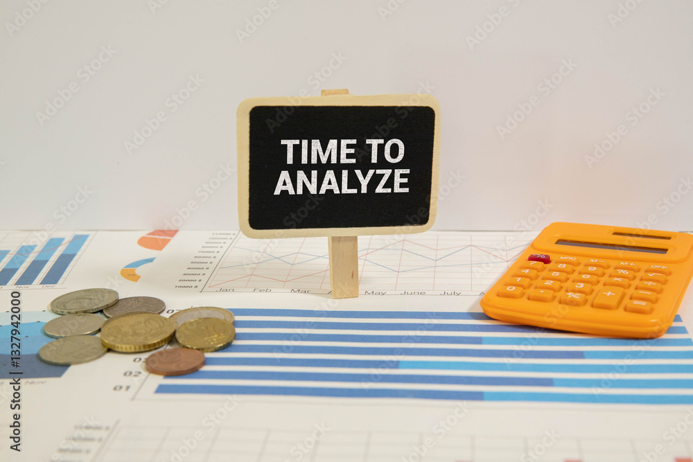 Aufkleber concept of time series data analysis write on sticky notes isolated on wooden table