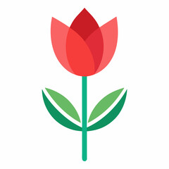 Tulip flower icon vector design flat style on white background.