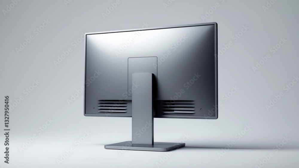 Poster computer monitor back view isolated on a white background