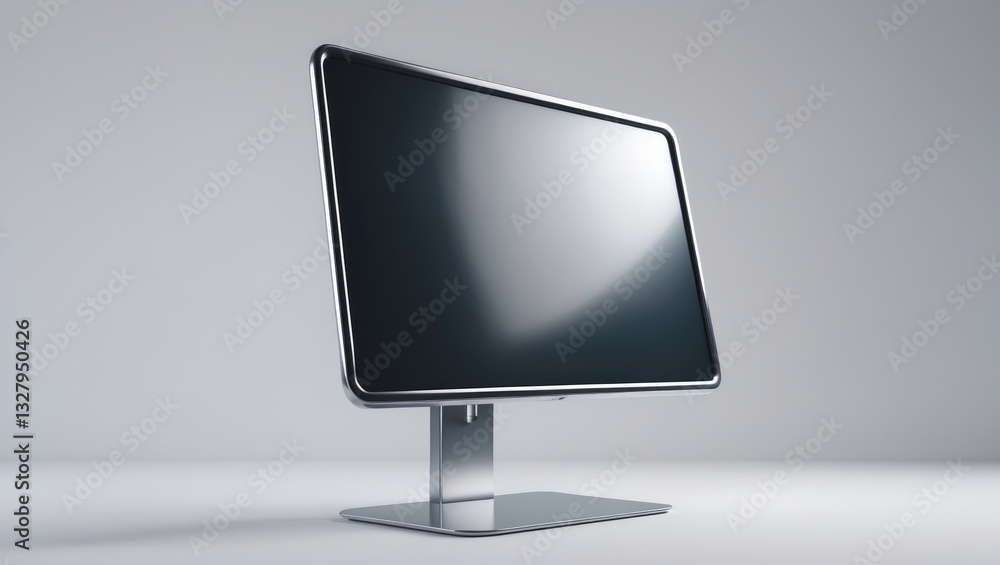 Poster computer monitor cut out on a white background with clipping path