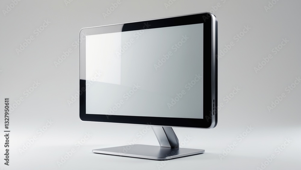 Poster computer monitor separated against a white backdrop with clipping path.