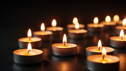 Concept of grieving the deceased symbolized by warm candles.