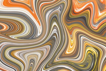 Abstract Marble Texture in Warm Tones, Fluid Art with Orange and Gray Waves, Swirling Liquid Abstract Background High Quality Images