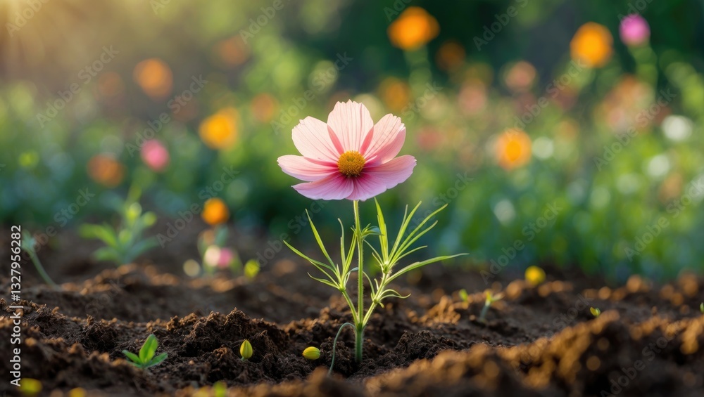 Poster cosmos sulphureus in loose soil; planting seeds too deep can impede germination. maintain moisture i