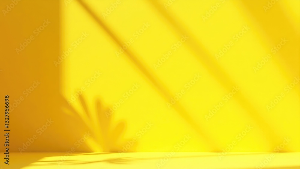 Aufkleber abstract yellow gradient studio background for product presentation. void space with shadows from wi